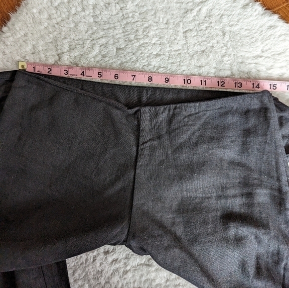 Vero MODA Linen Blend editor wrap pant low rise black wide leg 34 / xs / 0-2 - Picture 5 of 9